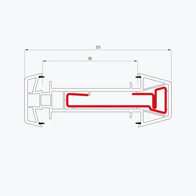 Statischer Verbinder 21 mm 180218 (für 85 mm Einbau) + Stahl